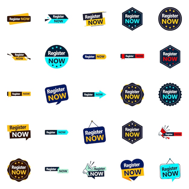 25 professional typographic banners for enhanced registration