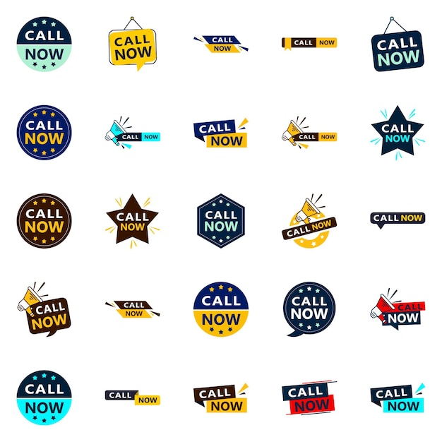 Free vector 25 professional typographic designs for a refined calling message call now