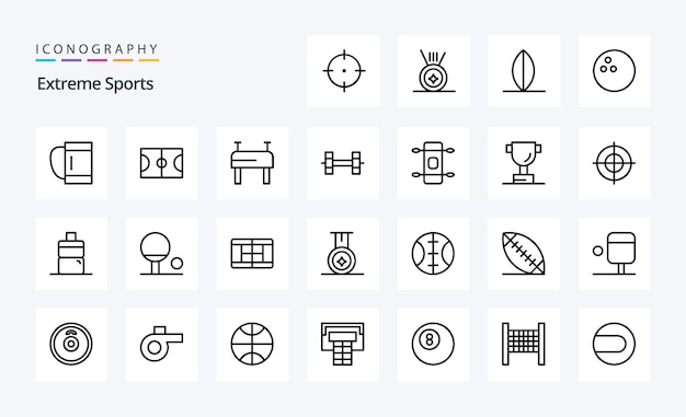 Free vector 25 sport line icon pack