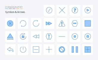 Free vector 25 symbols arrows blue icon pack