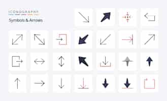 Free vector 25 symbols arrows flat color icon pack vector icons illustration