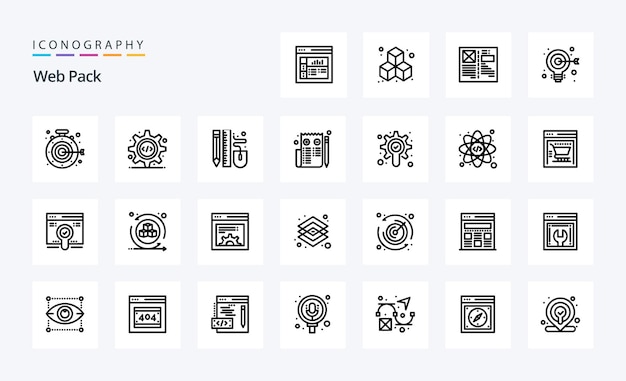 25 Web Pack Line icon pack Vector icons illustration