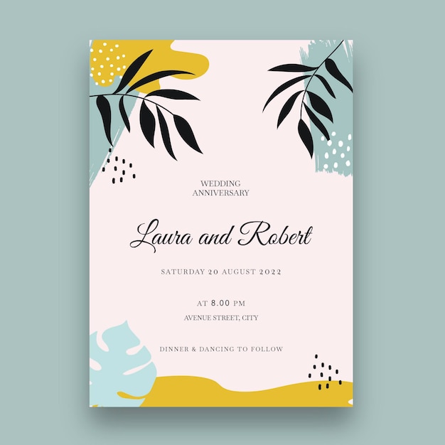 Free vector 25 years anniversary card template