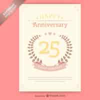 Free vector 25 years anniversary card