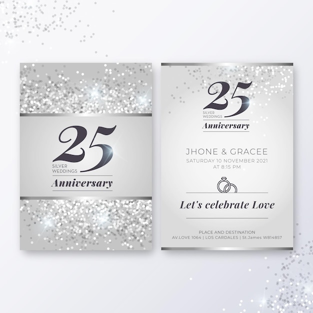 Free vector 25 years anniversary card