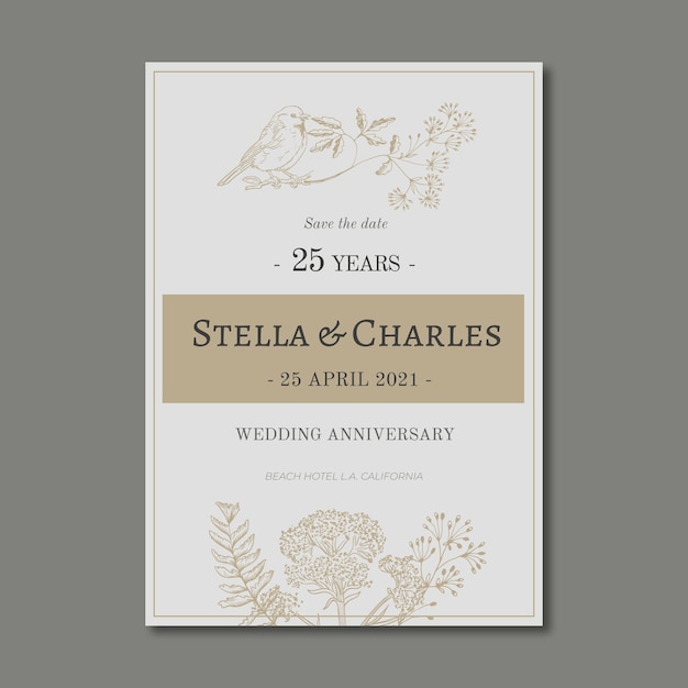 Free vector 25 years anniversary card