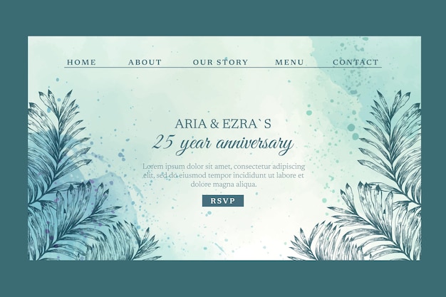 Free vector 25 years anniversary landing page