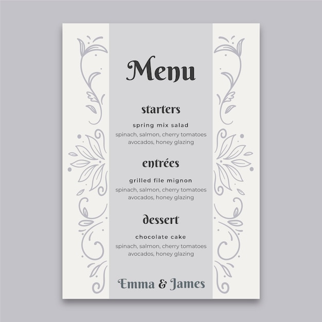 25 years anniversary menu