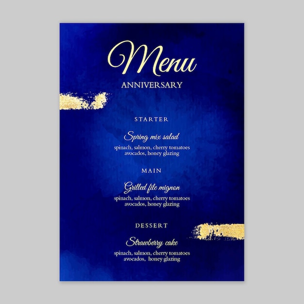 Menu anniversario 25 anni