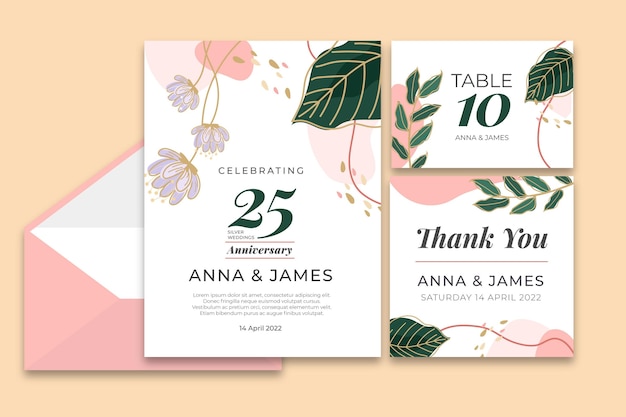 25 years anniversary stationery collection