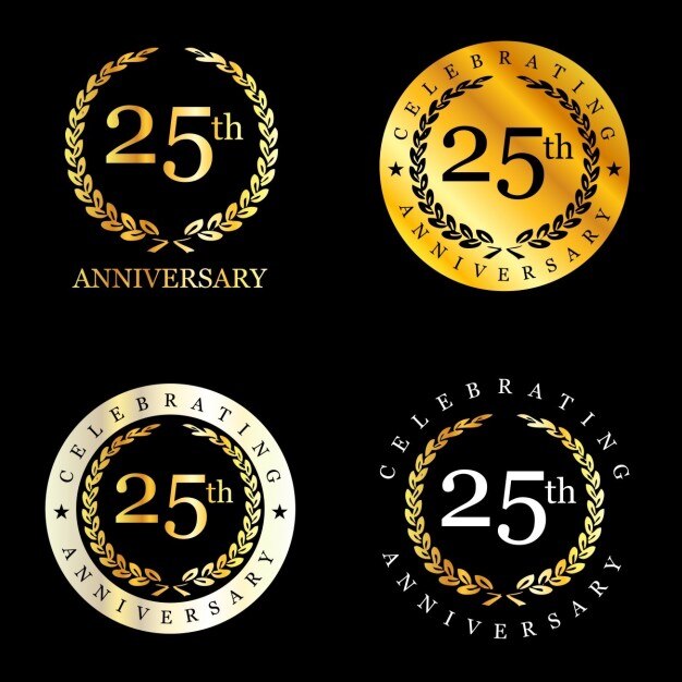25 years celebrating laurel wreath badge