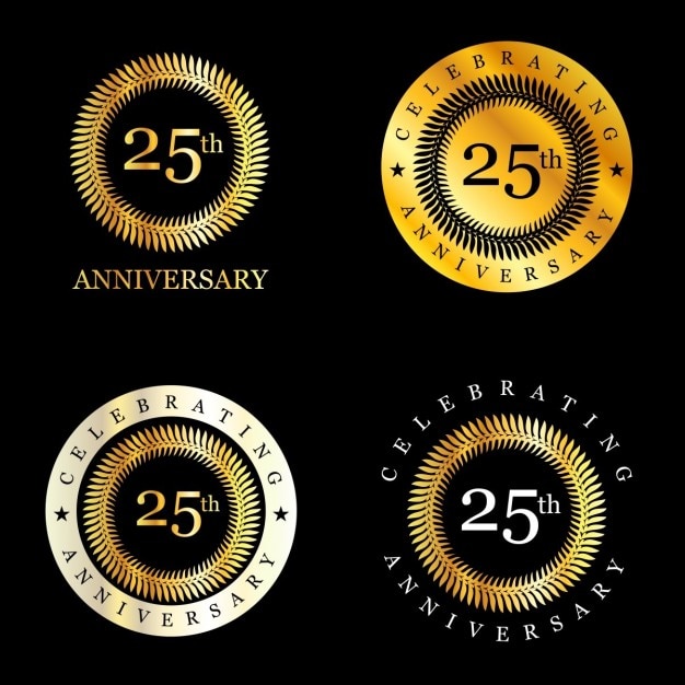 무료 Vector 월계관을 축하하는 25 년
