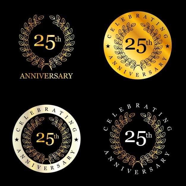 Free vector 25 years celebrating laurel wreath