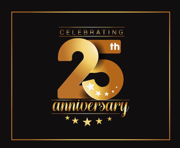 Free vector 25th years anniversary celebration design.