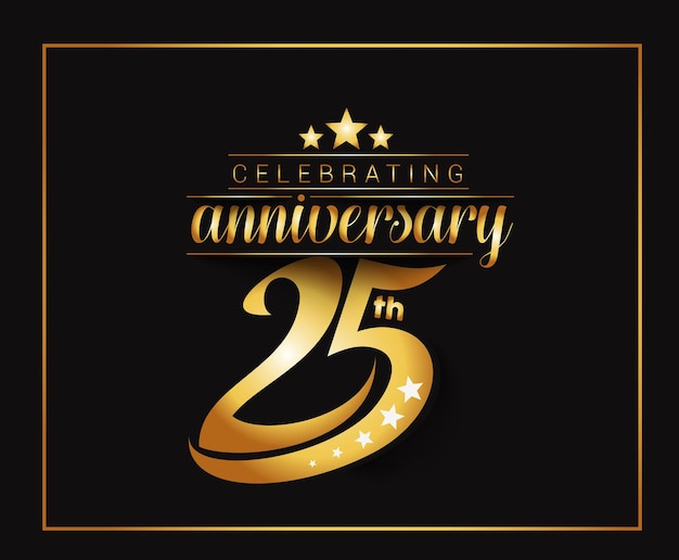 Free vector 25th years anniversary celebration design.