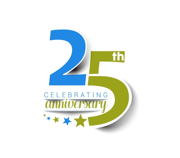 Free vector 25th years anniversary celebration design.