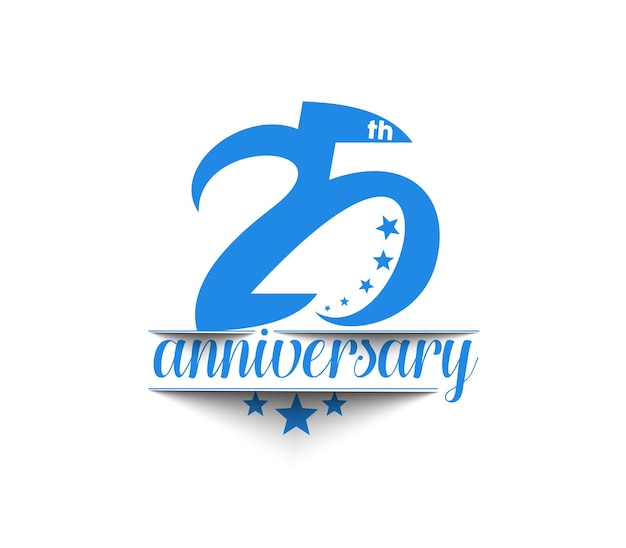 Free vector 25th years anniversary celebration design.