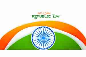 Free vector 26 january happy republic day tricolor banner