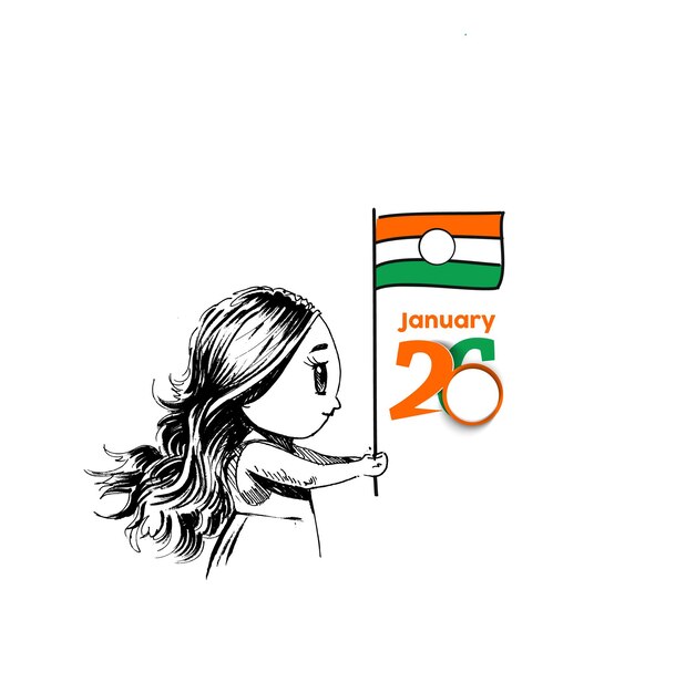 26 January Republic day concept Indian flag