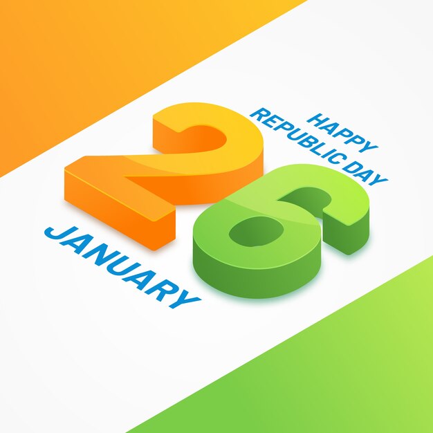 26th january indian republic day flat design