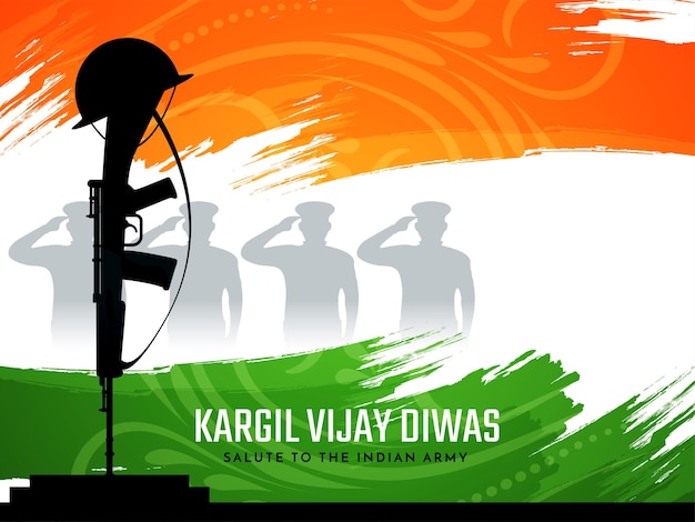 Free vector 26th july kargil vijiay diwas celebration background design