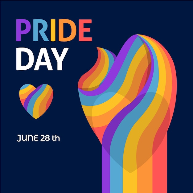 Free vector 28th june pride day flag