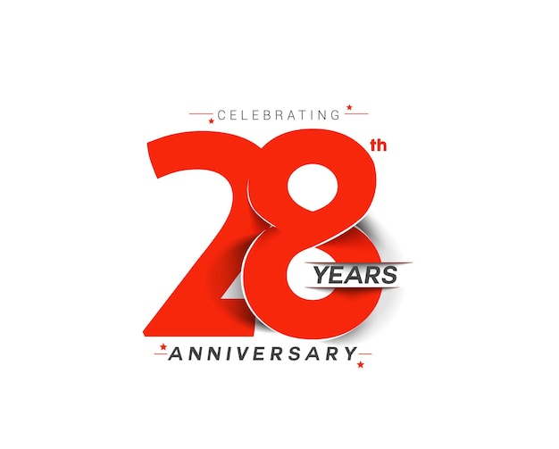 28th years anniversary celebration design: Free Vector Templates for Download