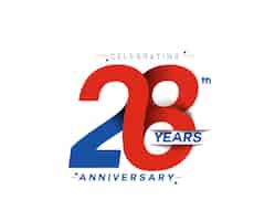 Free vector 28th years anniversary celebration design