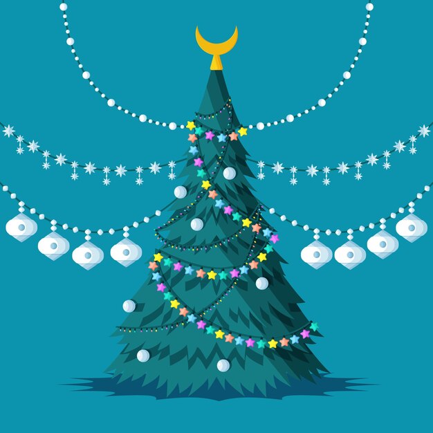 Free vector 2d christmas tree concept