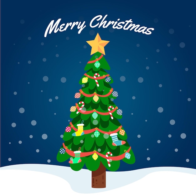 Free vector 2d christmas tree concept