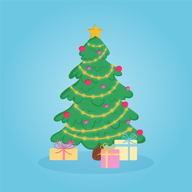 2d christmas tree illustration