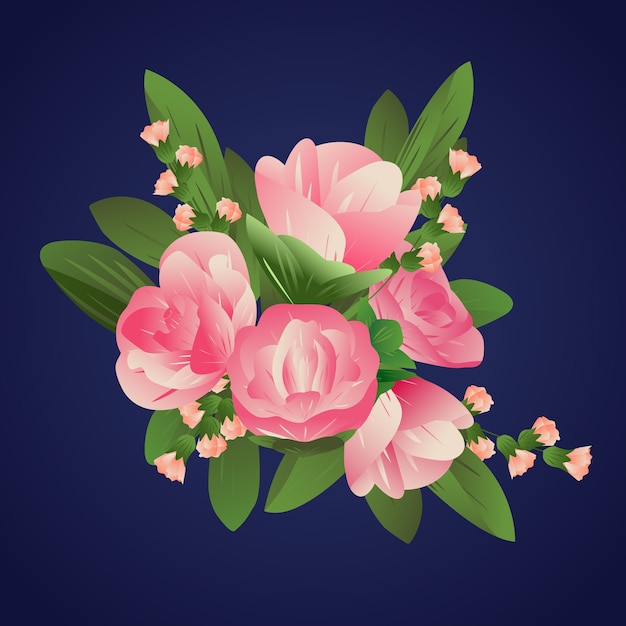 Free vector 2d colorful gradient paper style roses