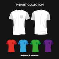 Vettore gratuito collezione di t-shirt 2d in diversi colori