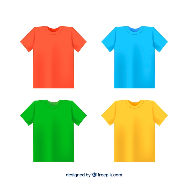 2d коллекция футболок разных цветов