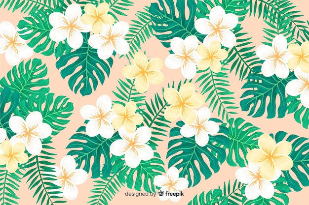 2d tropical flowers background