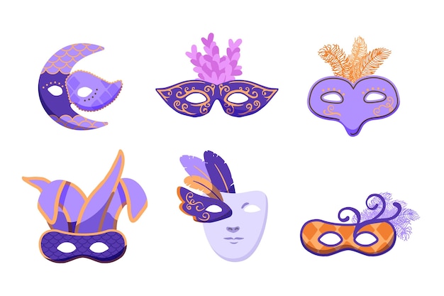 2d venetian beautiful carnival masks collection