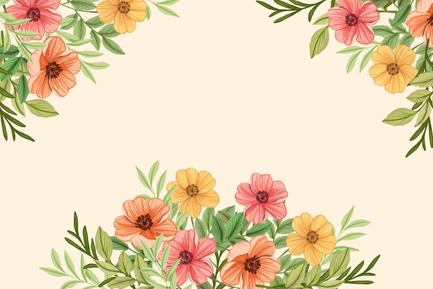 2d vintage flowers wallpaper