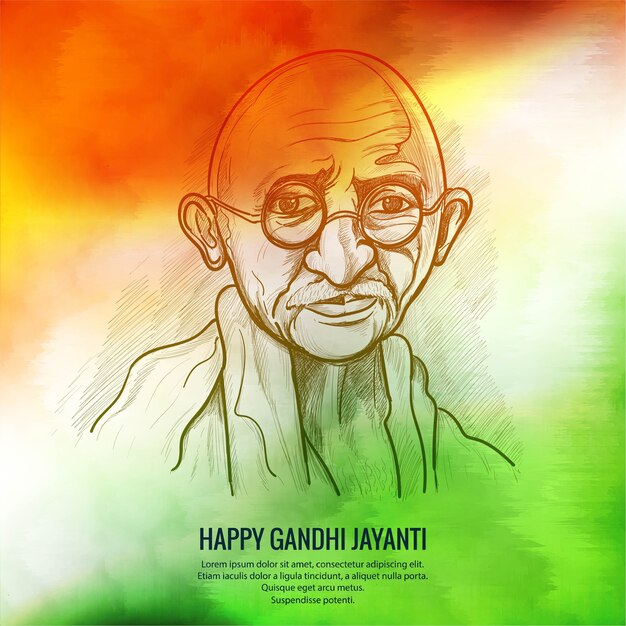 멋지고 아름다운 포스터와 함께 10 월 2 일 Gandhi Jayanti