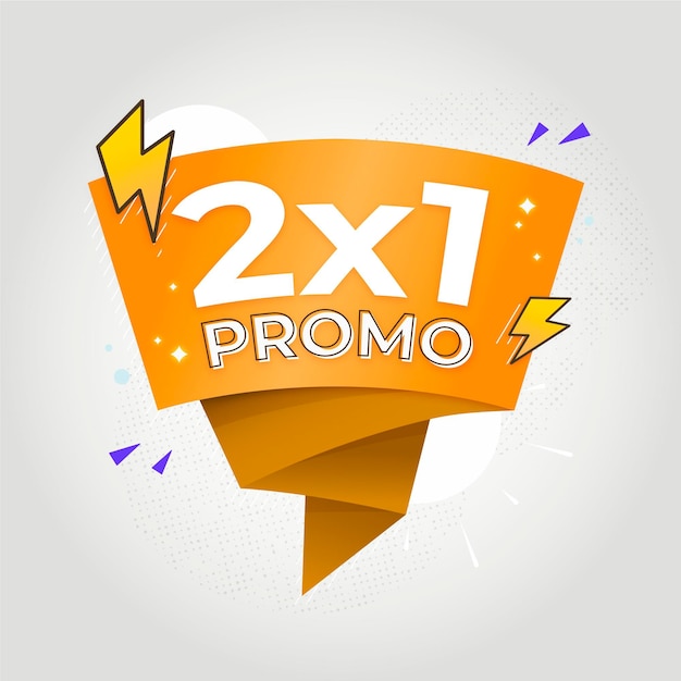 Vettore gratuito banner promozionale 2x1