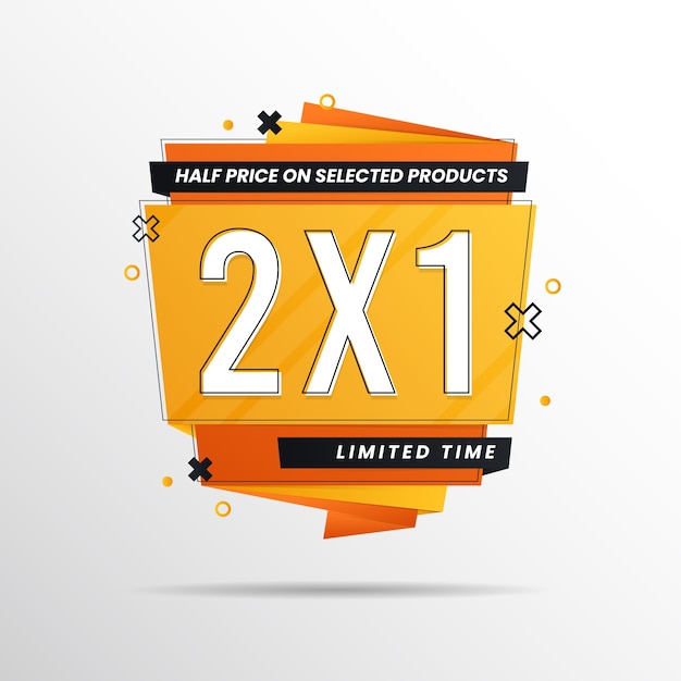 Free vector 2x1 promotion banner