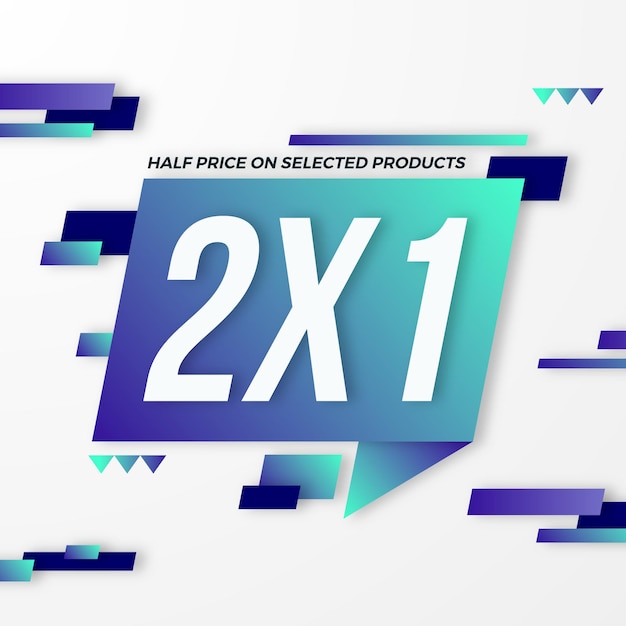 Free vector 2x1 promotion banner