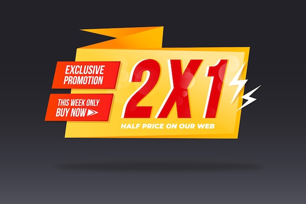 Free vector 2x1 promotion banner