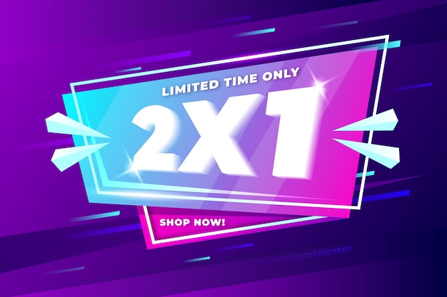 Free vector 2x1 promotion banner