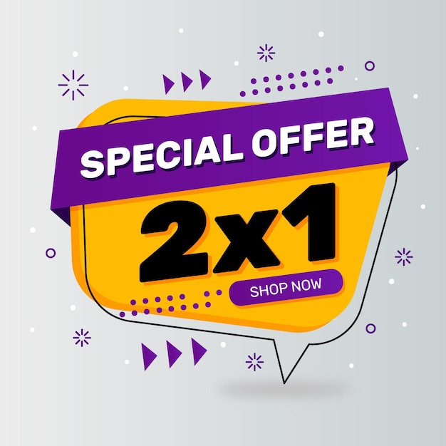 Free vector 2x1 promotion banner