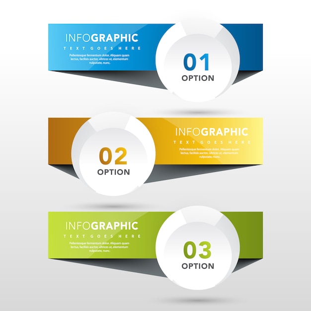 Free vector 3 banners with round label template