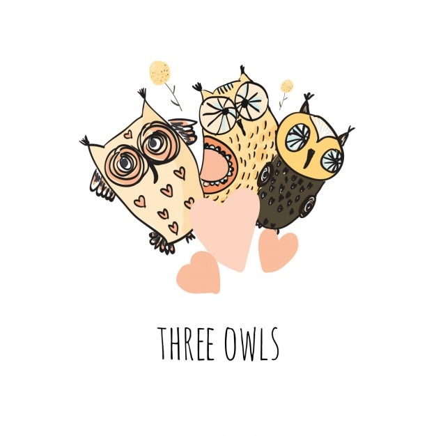 Free Vector 3 owls