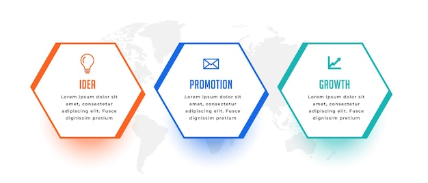 Free vector 3 step infographic workflow chart layout for data visualization vector