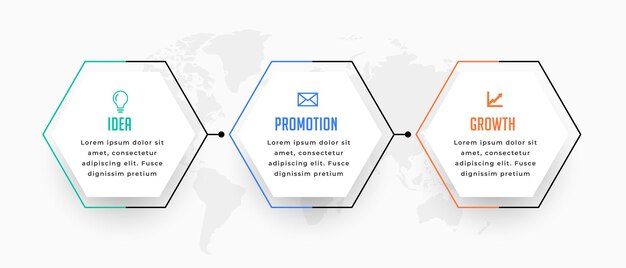 3 step infographic workflow chart template for corporate success