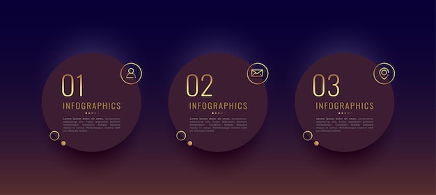 3 step presentation premium chart for business infographic template vector