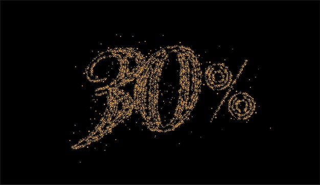 30% OFF Particle Sale Discount Banner. Discount offer price tag. Vector Modern Sticker Illustration.